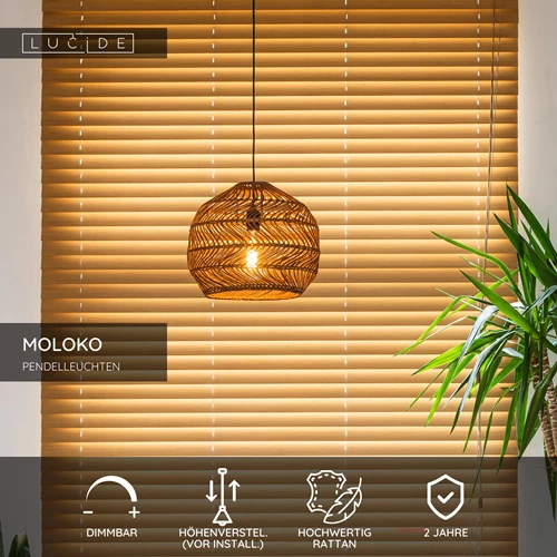 Lucide MOLOKO - Pendelleuchten - Ø 40 cm - 1xE27 - Ockergelb - USP